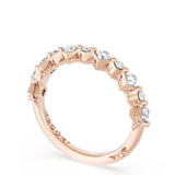 "Carré and Round Diamond Wedding Band, 4.00mm"