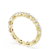 "Carré and Round Diamond Wedding Band, 3.70mm"