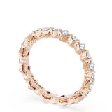 "Carré and Round Diamond Wedding Band, 3.70mm"