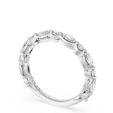 "Marquise and Round Diamond Wedding Band, 2.80mm"