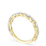 "Marquise and Round Diamond Wedding Band, 2.80mm"