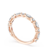 "Marquise and Round Diamond Wedding Band, 2.80mm"