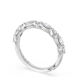 "Marquise and Round Diamond Wedding Band, 2.80mm"