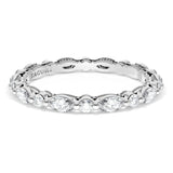 "Marquise and Round Diamond Wedding Band, 2.20mm"