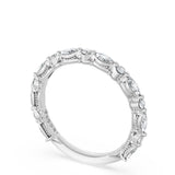 "Marquise and Round Diamond Wedding Band, 2.20mm"