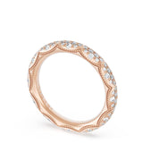 "French Pavé Diamond Wedding Band, 3mm"