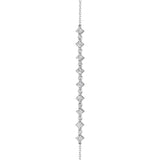 Carré and Round Diamond Bracelet in 18kt White Gold
