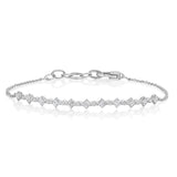 Carré and Round Diamond Bracelet in 18kt White Gold