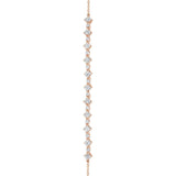 Carré and Round Diamond Bracelet in 18kt Rose Gold