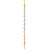 Carré and Round Diamond Bracelet in 18kt Yellow Gold