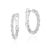 Pear Diamond Hoop Earrings in 18kt White Gold