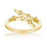 Carré and Round Diamond Ring in 18kt Yellow Gold