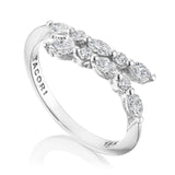 Marquise and Round Diamond Ring in 18kt White Gold
