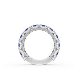 Marquise and Pear Blue Sapphire Mosaic Band