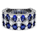 Marquise and Pear Blue Sapphire Mosaic Band