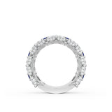East West Marquise and Pear Blue Sapphire Mosaic Band
