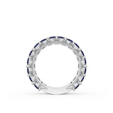 Emerald and Pear Blue Sapphire Mosaic Band