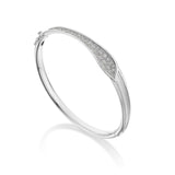 Petal Diamond Pavé Bangle in 18kt White Gold