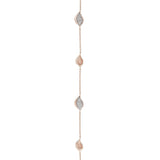 Petal Diamond Pavé Station Bracelet in 18kt Rose Gold