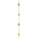 Petal Diamond Pavé Station Bracelet in 18kt Yellow Gold