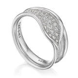 Petal Diamond Pavé Ring in 18kt White Gold