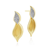 Petal Diamond Pavé Drop Earring in 18kt Yellow Gold