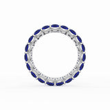 Round Cut Blue Sapphire Eternity Band in 18kt White Gold
