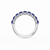 Round Cut Blue Sapphire Eternity Band in Platinum