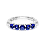 Round Cut Blue Sapphire Eternity Band in Platinum
