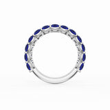 Round Cut Blue Sapphire Eternity Band in Platinum