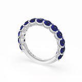 Round Cut Blue Sapphire Eternity Band in Platinum