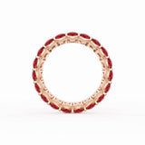 Round Cut Ruby Eternity Band in 18kt Rose Gold