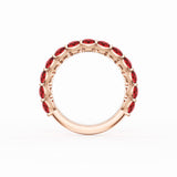 Round Cut Ruby Eternity Band in 18kt Rose Gold