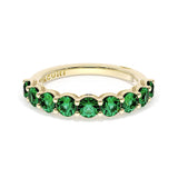 Round Cut Emerald Eternity Band in 18kt Yellow Gold