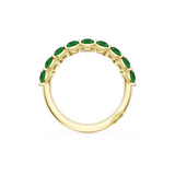 Round Cut Emerald Eternity Band in 18kt Yellow Gold
