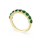 Round Cut Emerald Eternity Band in 18kt Yellow Gold