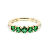 Round Cut Emerald Eternity Band in 18kt Yellow Gold