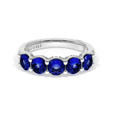 Round Cut Blue Sapphire Eternity Band in 18kt White Gold