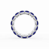 Round Cut Blue Sapphire Eternity Band in Platinum