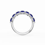 Round Cut Blue Sapphire Eternity Band in Platinum