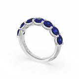 Round Cut Blue Sapphire Eternity Band in Platinum