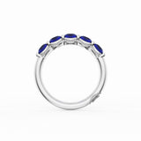 Round Cut Blue Sapphire Eternity Band in Platinum