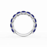 Round Cut Blue Sapphire Eternity Band in Platinum