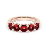 Round Cut Ruby Eternity Band in 18kt Rose Gold