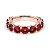 Round Cut Ruby Eternity Band in 18kt Rose Gold