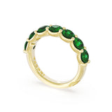 Round Cut Emerald Eternity Band in 18kt Yellow Gold
