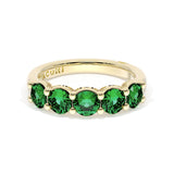 Round Cut Emerald Eternity Band in 18kt Yellow Gold