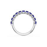 Oval Cut Blue Sapphire Eternity Band in 18kt White Gold
