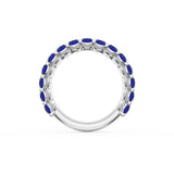 Oval Cut Blue Sapphire Eternity Band in 18kt White Gold