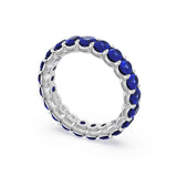 Oval Cut Blue Sapphire Eternity Band in Platinum